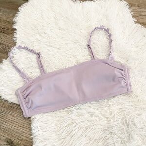 Xhilaration Bikini Top Bandeau Daisy Flower Straps Swim Top Lavender